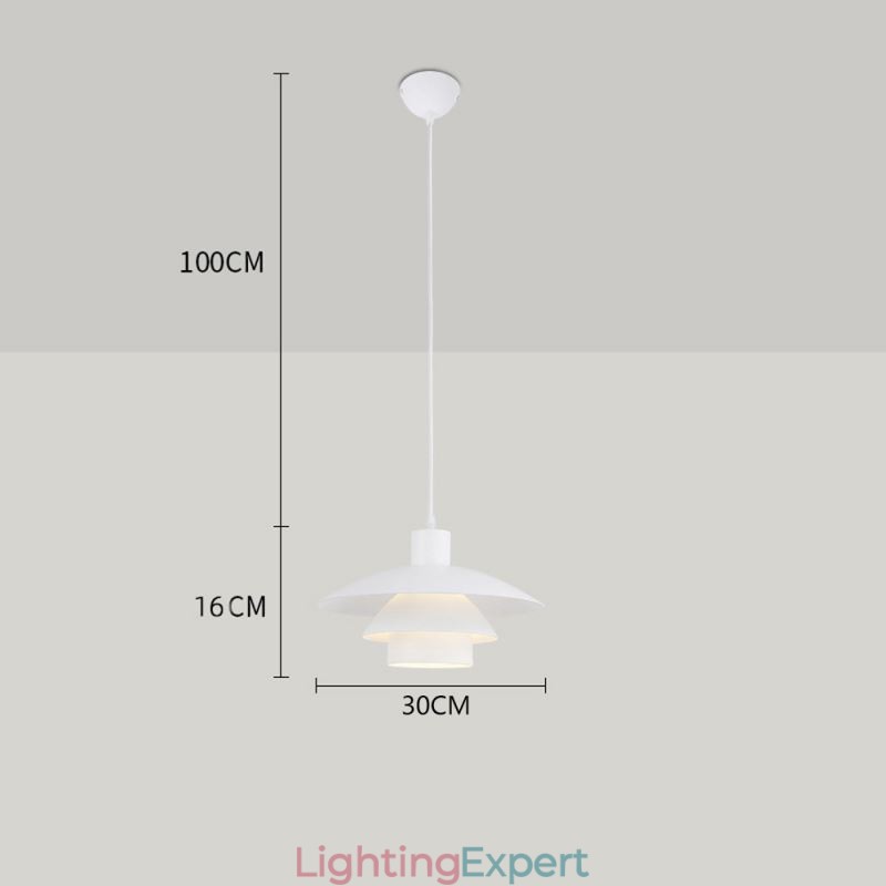 White Aluminum Pendant Lighting Contemporary Chandelier Adjustable Hanging Light Fixture