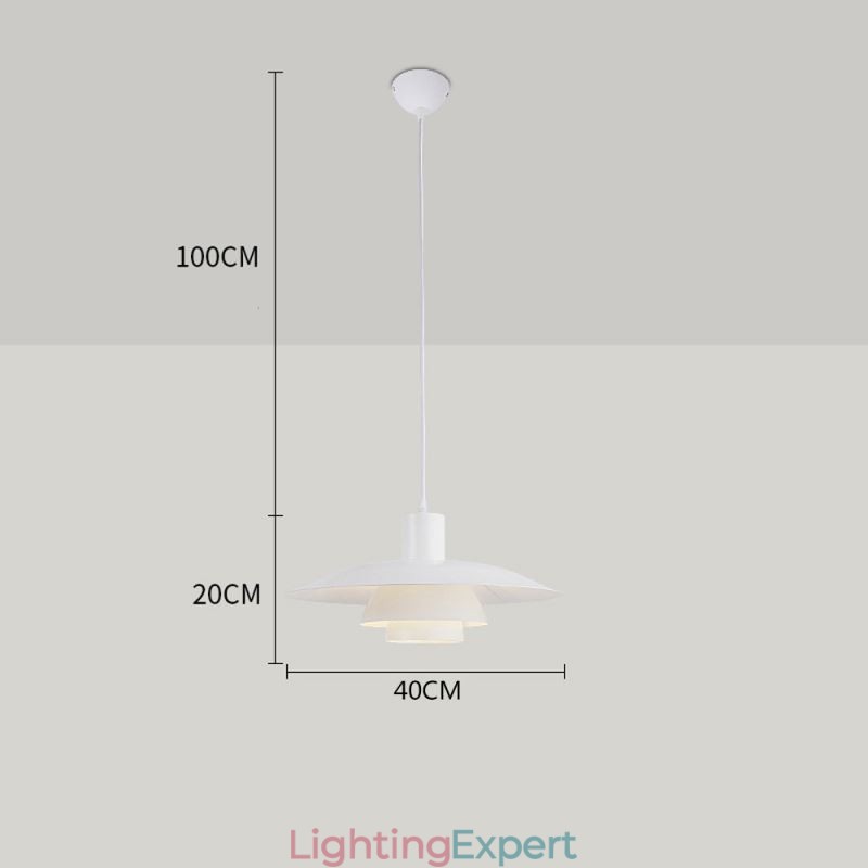 White Aluminum Pendant Lighting Contemporary Chandelier Adjustable Hanging Light Fixture