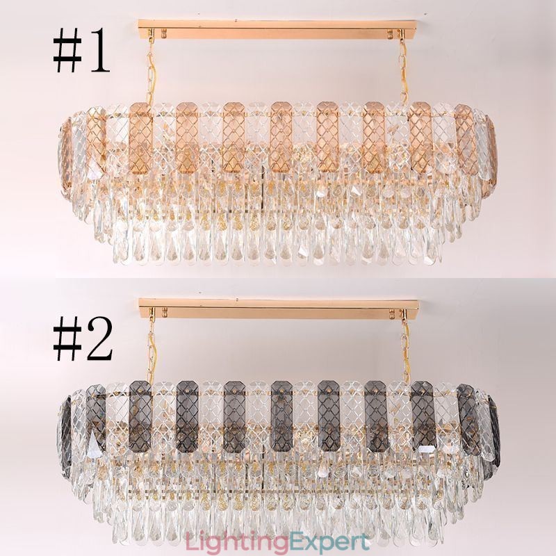 Modern Crystal Pendant Light Luxury Oval Hanging Light