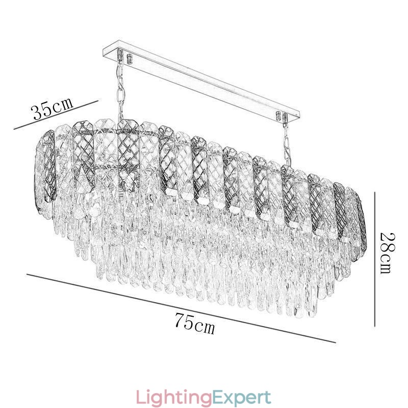 Modern Crystal Pendant Light Luxury Oval Hanging Light
