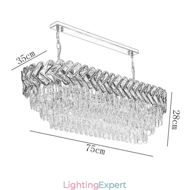European Crystal Pendant Light Luxury Oval Ceiling Light