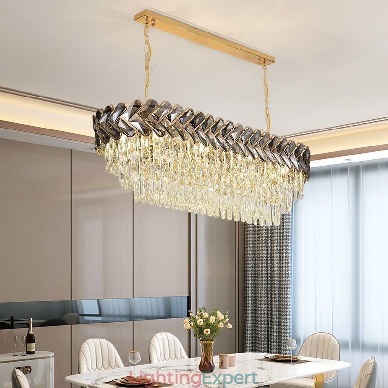 European Crystal Pendant Light Luxury Oval Ceiling Light