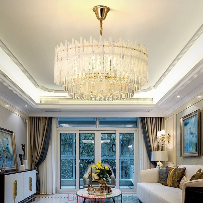 Crystal Round Coral Ceiling Light Pendant Light