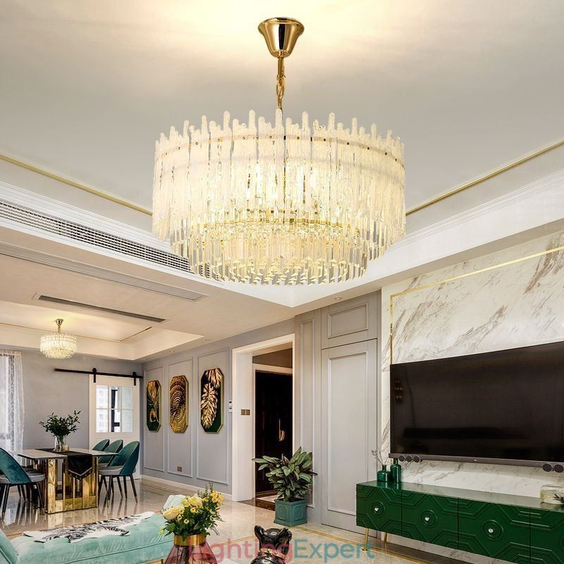 Crystal Round Coral Ceiling Light Pendant Light