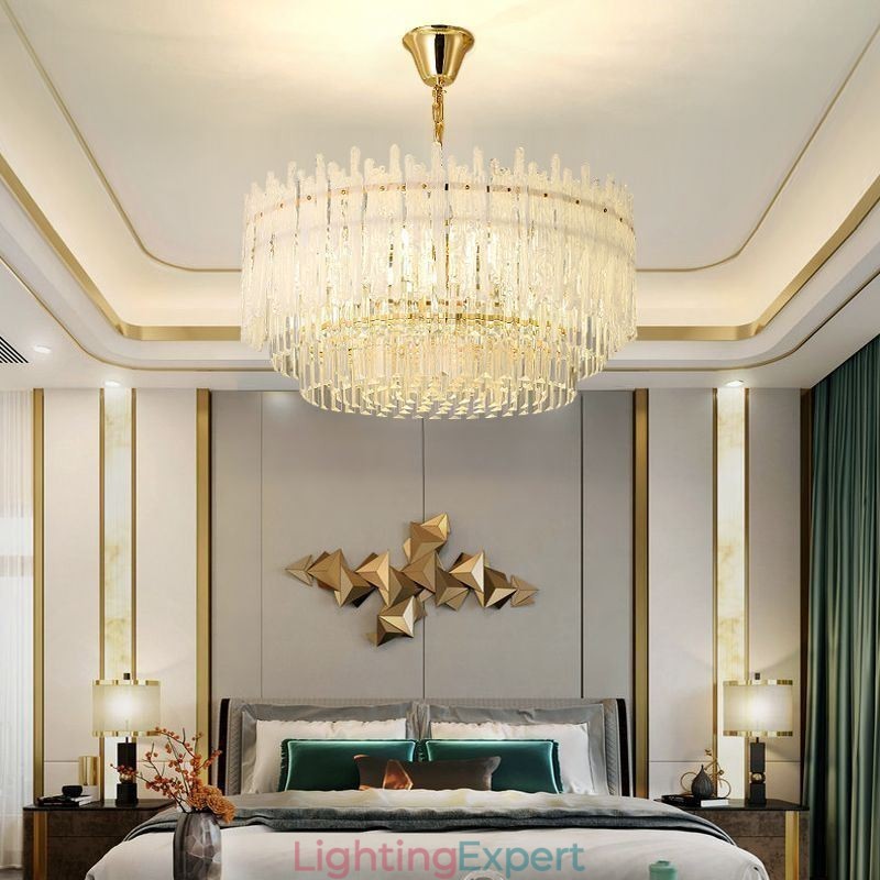 Crystal Round Coral Ceiling Light Pendant Light