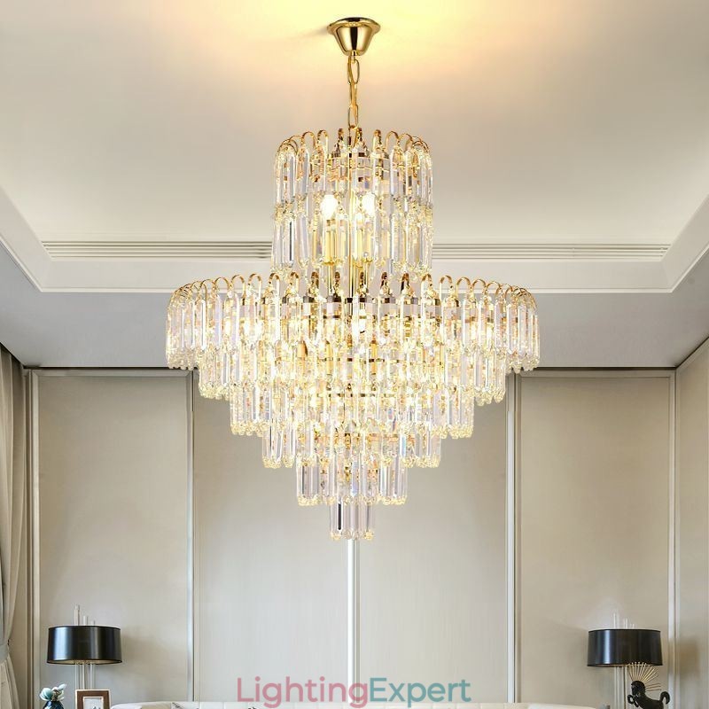 Elegant Pendant Light Crystal Round Ceiling Lighting Fixture