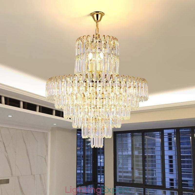 Elegant Pendant Light Crystal Round Ceiling Lighting Fixture