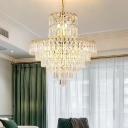 Elegant Pendant Light Crystal Round Ceiling Lighting Fixture