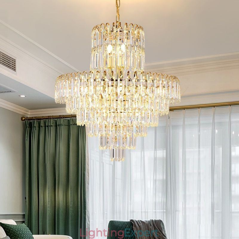 Elegant Pendant Light Crystal Round Ceiling Lighting Fixture