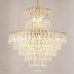 Elegant Pendant Light Crystal Round Ceiling Lighting Fixture