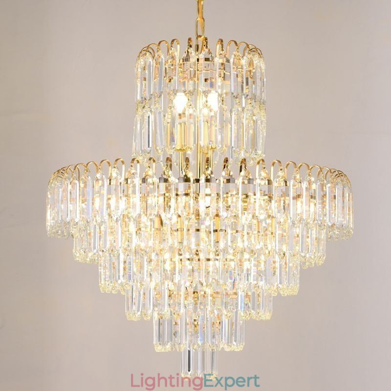 Elegant Pendant Light Crystal Round Ceiling Lighting Fixture