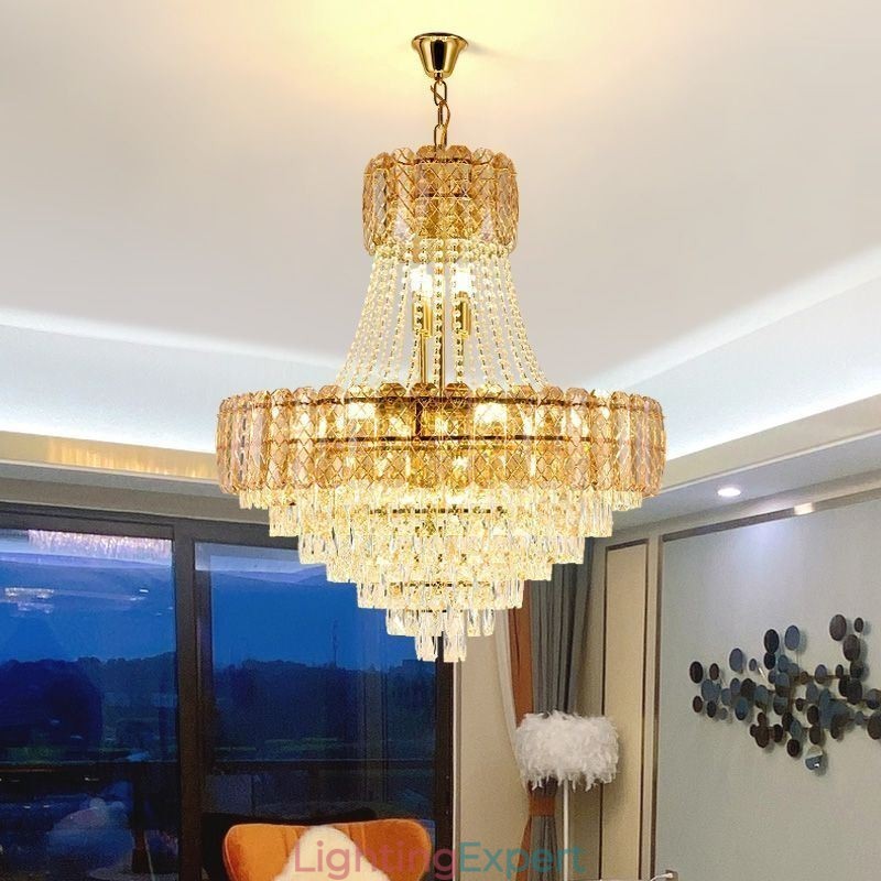 Modern Crystal Pendant Light Round Ceiling Lighting Fixture