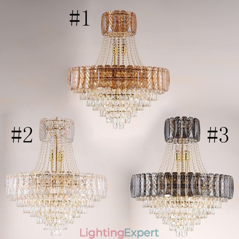 Modern Crystal Pendant Light Round Ceiling Lighting Fixture