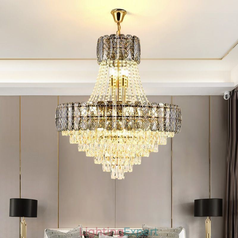 Modern Crystal Pendant Light Round Ceiling Lighting Fixture