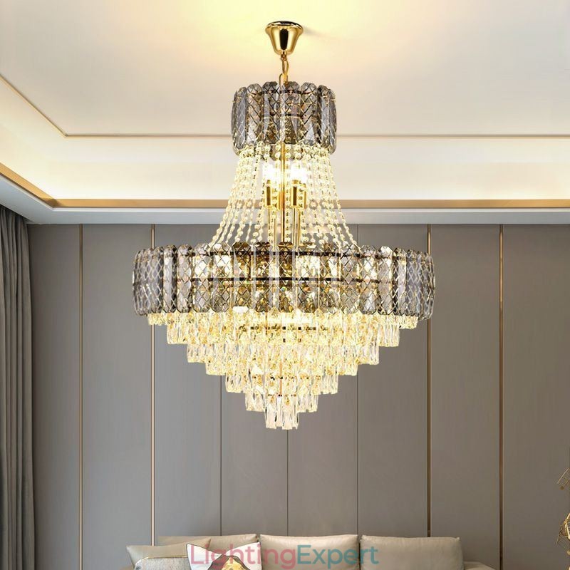 Modern Crystal Pendant Light Round Ceiling Lighting Fixture