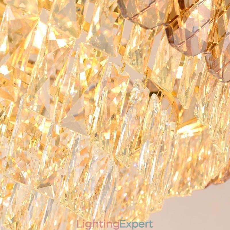 Modern Crystal Pendant Light Round Ceiling Lighting Fixture