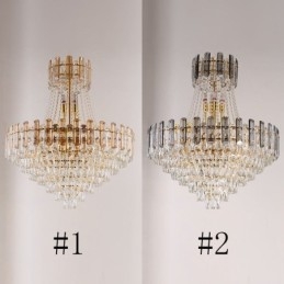 Modern Crystal Pendant Light Round Ceiling Lighting Fixture