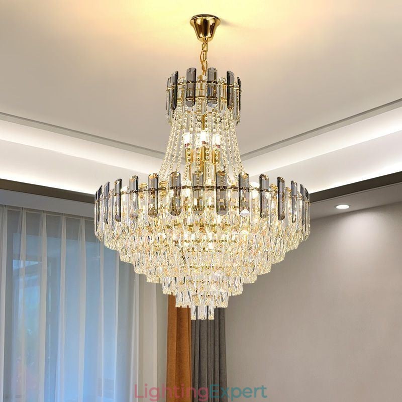 Modern Crystal Pendant Light Round Ceiling Lighting Fixture
