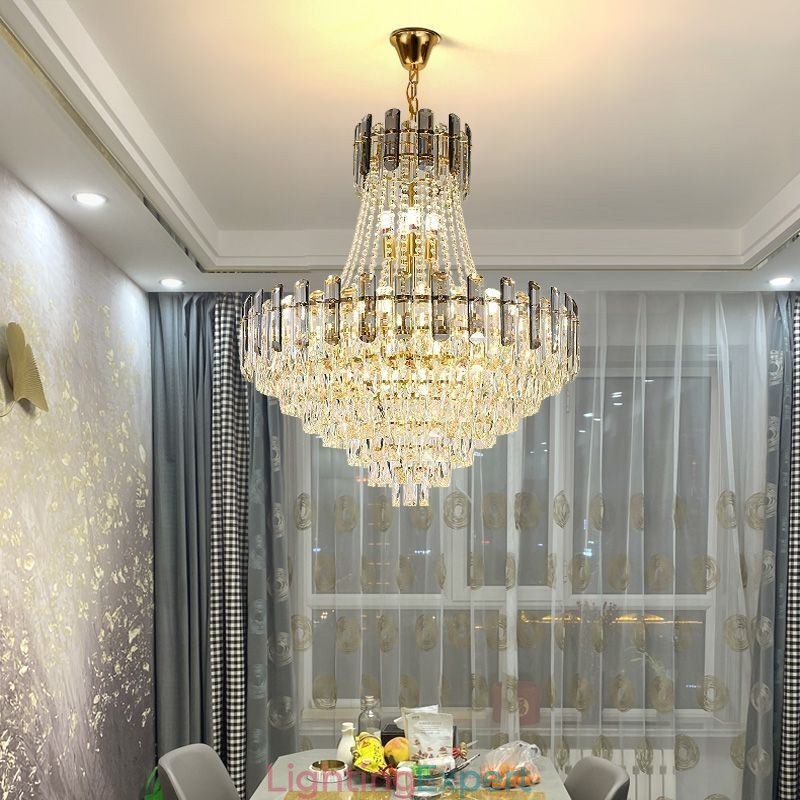 Modern Crystal Pendant Light Round Ceiling Lighting Fixture