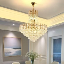 Modern Crystal Pendant Light Round Ceiling Lighting Fixture