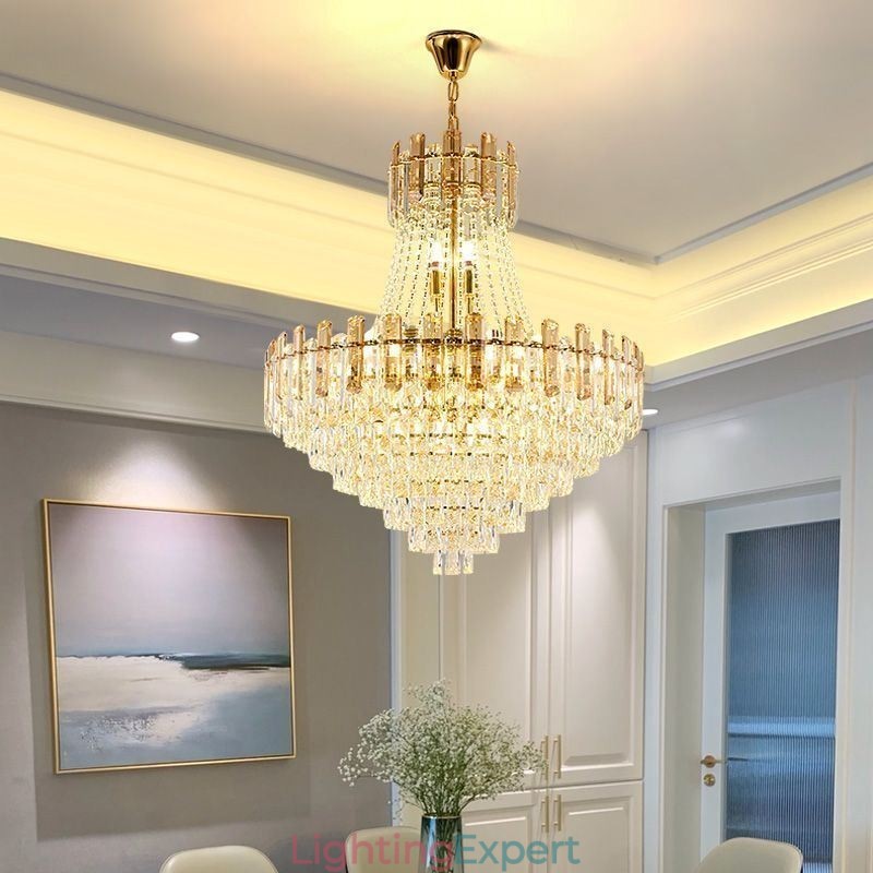 Modern Crystal Pendant Light Round Ceiling Lighting Fixture