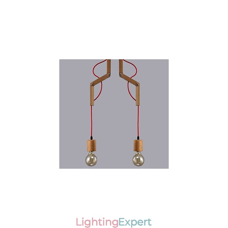 Chandelier Mini Style Modern Contemporary Wood Bamboo