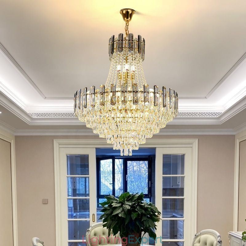 Modern Crystal Pendant Light Round Ceiling Lighting Fixture