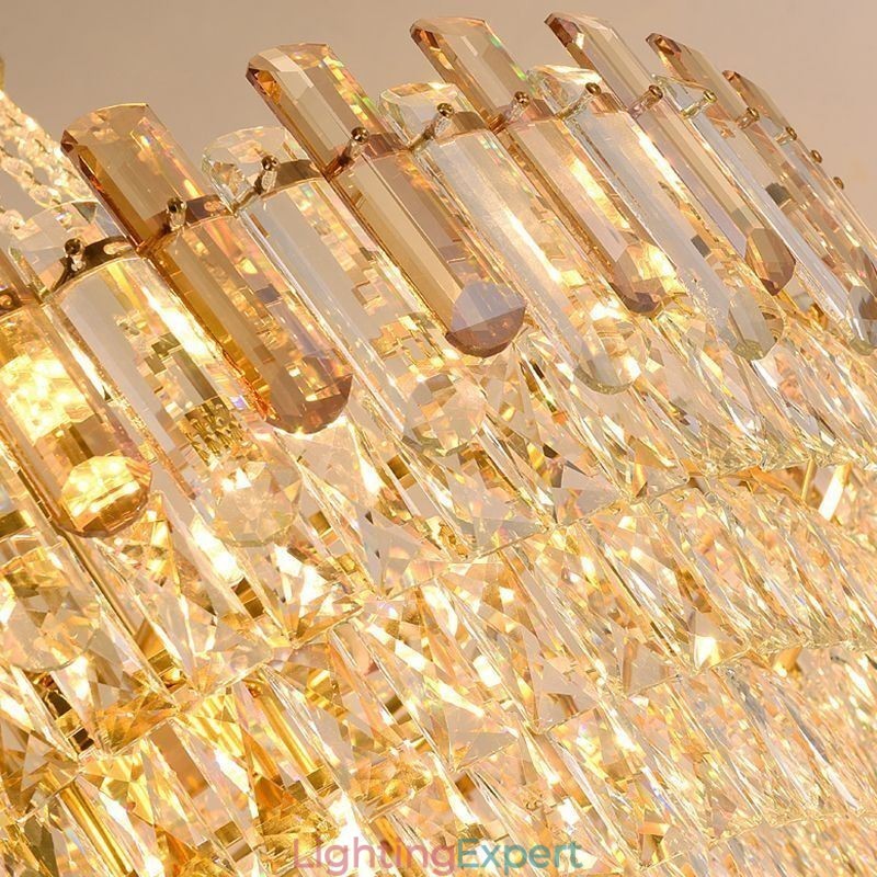 Modern Crystal Pendant Light Round Ceiling Lighting Fixture