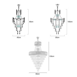 Modern Crystal Pendant Light Conical Ceiling Lamp