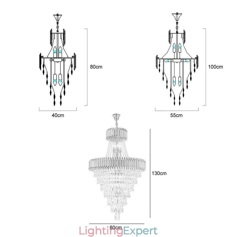 Modern Crystal Pendant Light Conical Ceiling Lamp