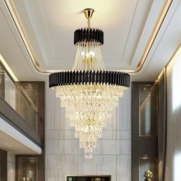 Modern Crystal Pendant Light Conical Ceiling Lamp