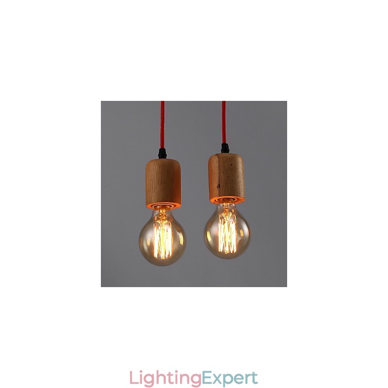 Chandelier Mini Style Modern Contemporary Wood Bamboo