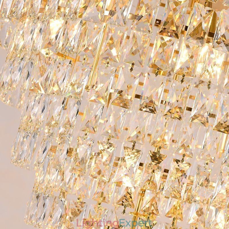 Modern Crystal Pendant Light Conical Ceiling Lamp