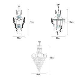 European Crystal Pendant Light Conical Hanging Lamp
