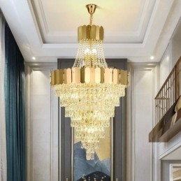 European Crystal Pendant Light Conical Hanging Lamp