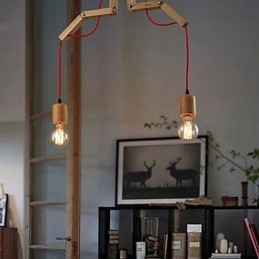 Chandelier Mini Style Modern Contemporary Wood Bamboo
