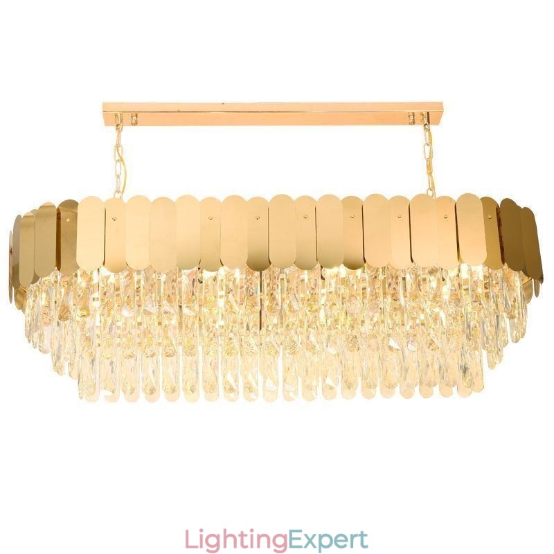 Crystal Pendant Light Luxury Oval Ceiling Light