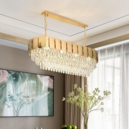 Crystal Pendant Light Luxury Oval Ceiling Light