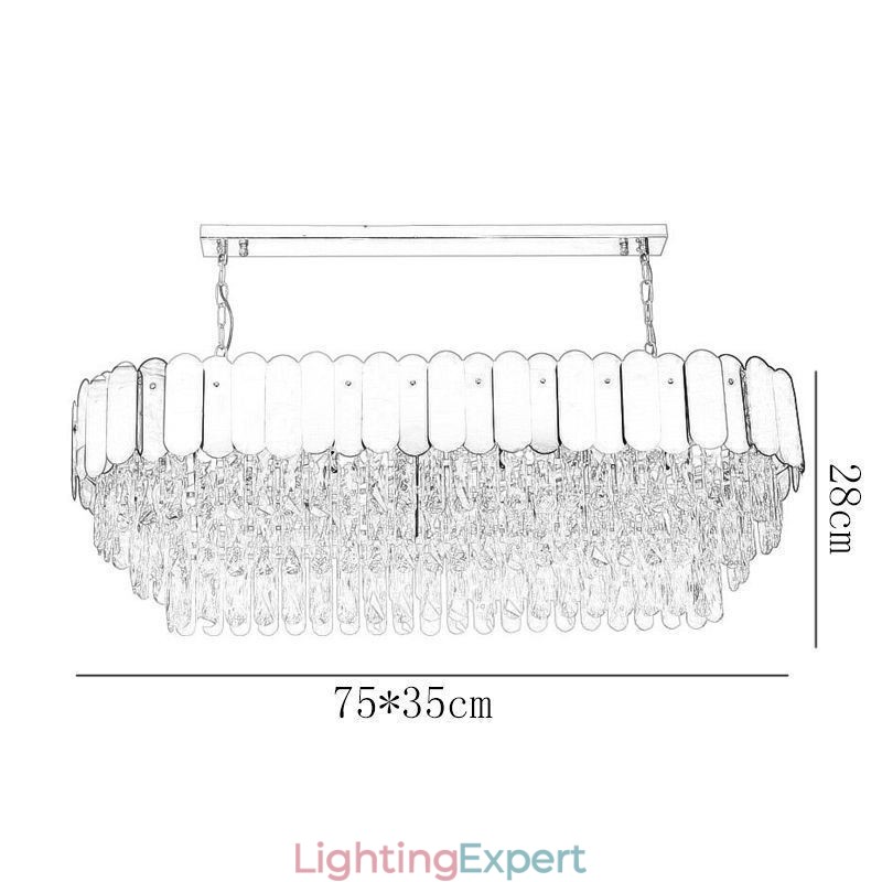 Crystal Pendant Light Luxury Oval Ceiling Light
