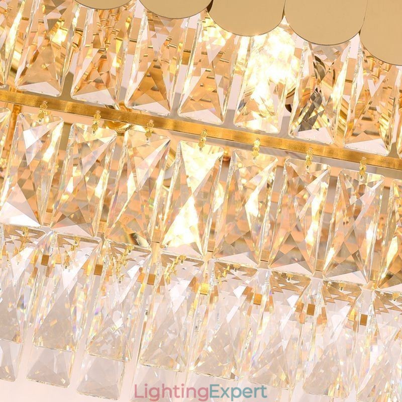 Crystal Pendant Light Luxury Oval Ceiling Light