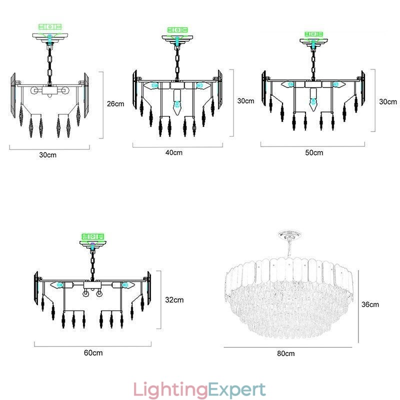 Modern Pendant light Crystal Round Hanging Ceiling Light