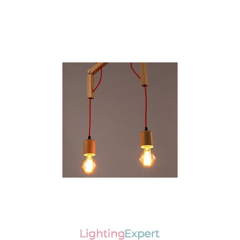Chandelier Mini Style Modern Contemporary Wood Bamboo