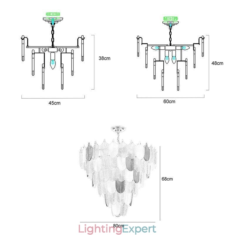 Crystal Elegant Leaf Pendant Light Ceiling Pendant Light