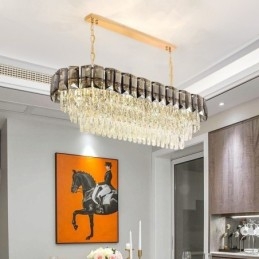 K9 Crystal Pendant Light Luxury Oval Hanging Light