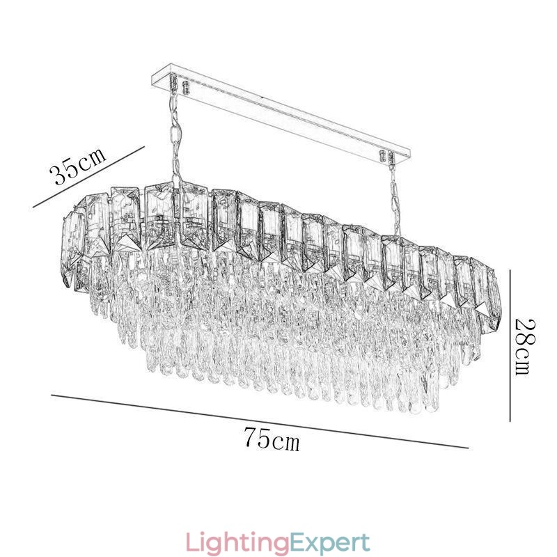 K9 Crystal Pendant Light Luxury Oval Hanging Light