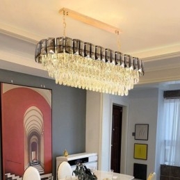 K9 Crystal Pendant Light Luxury Oval Hanging Light