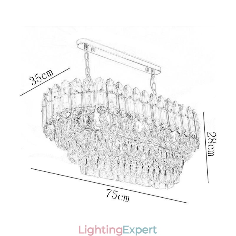 Modern Crystal Pendant Light Luxury Oval Ceiling Light
