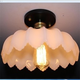 Imitation Jade Glass Retro 1 Head Lotus Ceiling Light