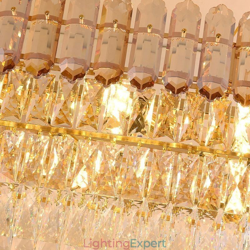 Modern Crystal Pendant Light Luxury Oval Ceiling Light