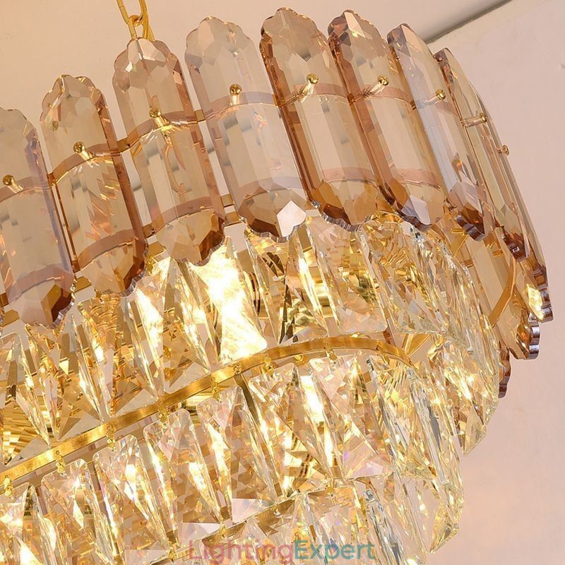 Modern Crystal Pendant Light Luxury Oval Ceiling Light